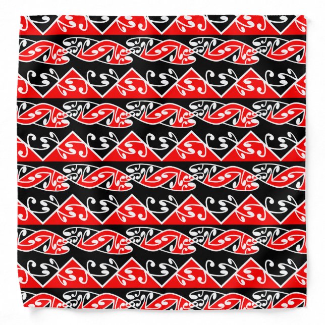 Kowhaiwhai Traditional Maori Koru Pattern Bandana (Front)