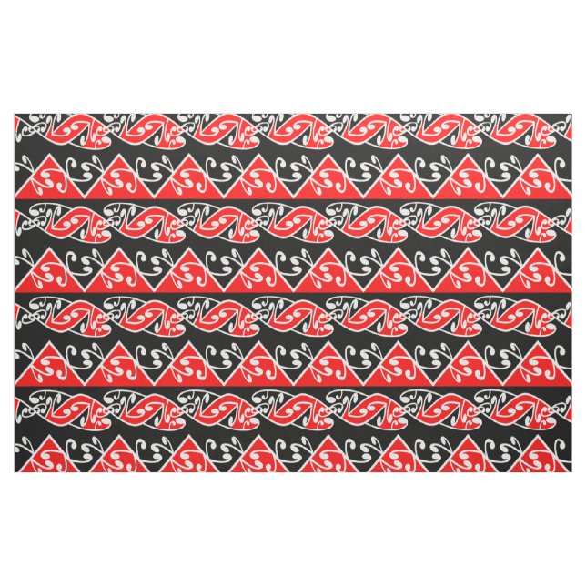 Kowhaiwhai Traditional Maori Koru Pattern Fabric (Yard)