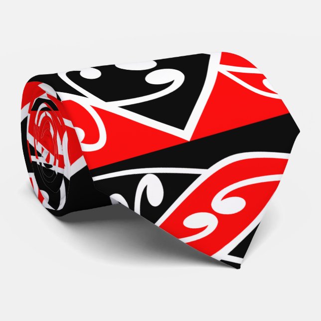 Kowhaiwhai Traditional Maori Koru Pattern Neck Tie (Rolled)