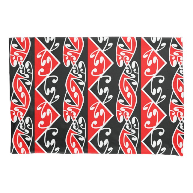 Kowhaiwhai Traditional Maori Koru Pattern Pillow Case (Front)