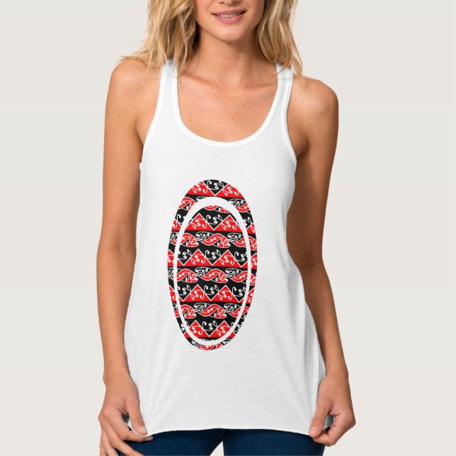 Kowhaiwhai Traditional Maori Koru Pattern Tank Top (Front)