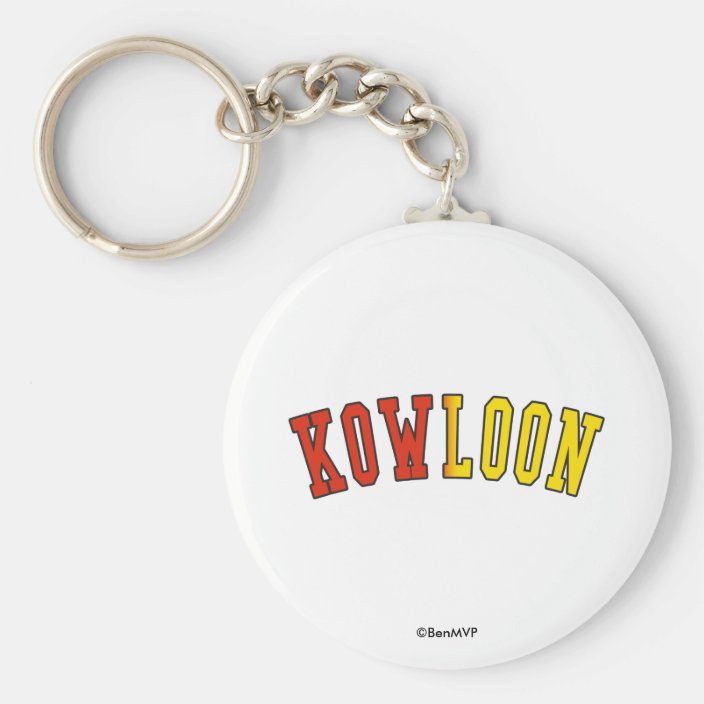 Kowloon in China National Flag Colors Keychain