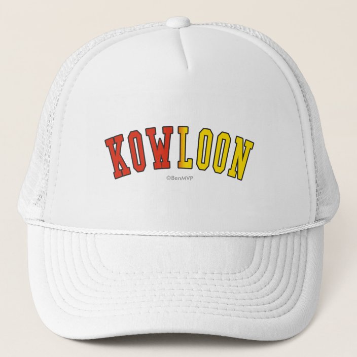 Kowloon in China National Flag Colors Mesh Hat