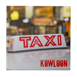 Kowloon Taxi in Urban Hong Kong Ceramic Tile