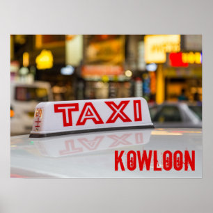 Kowloon Taxi in Urban Hong Kong Poster