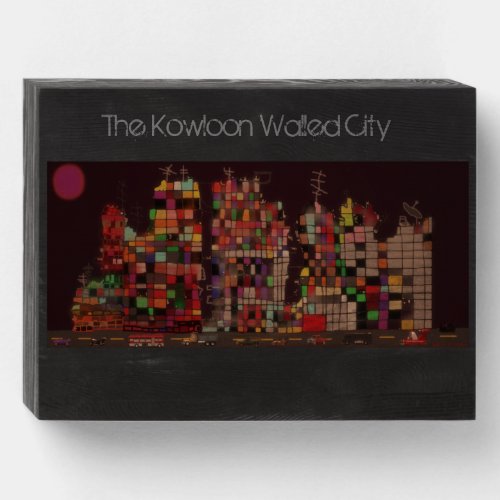 Kowloon Walled City from a distance_Wood Box Sign