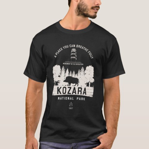 Kozara National Park Monument White Design T_Shirt