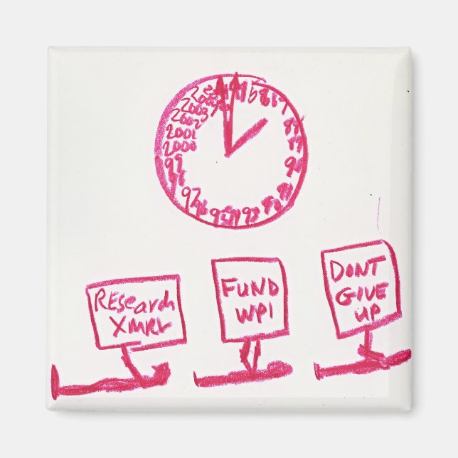 kp-clock square magnet (Front)