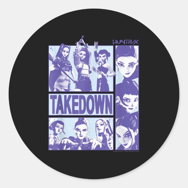 Kp Demon Hunters Halloween Huntrix Takedown Panel  Classic Round Sticker (Front)