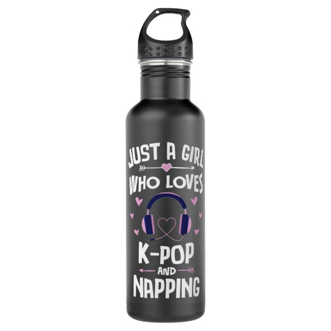 KPop And Napping Cute Gift Girls Women Swea Stainless Steel Water Bottle (Front)
