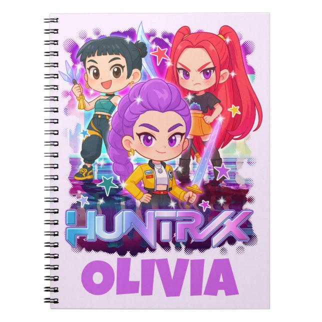 KPop Demon Hunters Notebook, Kids Huntrix Notebook (Front)