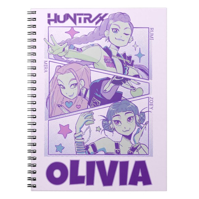 KPop Demon Hunters Notebook, Purple Huntrix Notebook (Front)