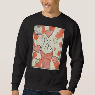 Kpop Finger Heart Korean Pop Music Retro Vintage Sweatshirt
