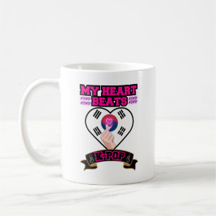 KPop Heart Korea Flag Hand Symbol Music Design Coffee Mug
