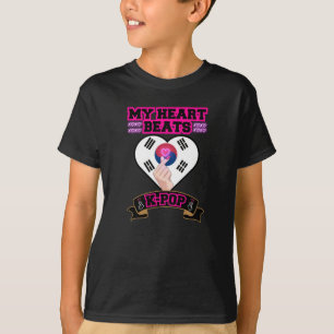 KPop Heart Korea Flag Hand Symbol Music Design T-Shirt