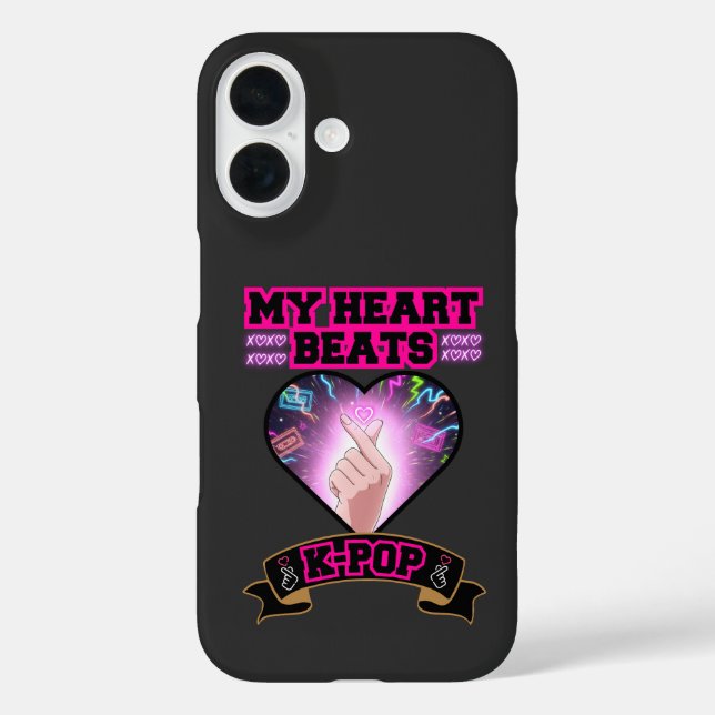 KPop Heart Korea Flag Snap Hand Music Symbol Case-Mate iPhone Case (Back)