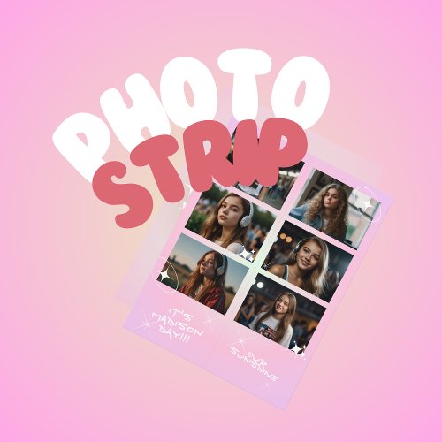 Kpop Idol Birthday Fancafe Style Photostrip Card 