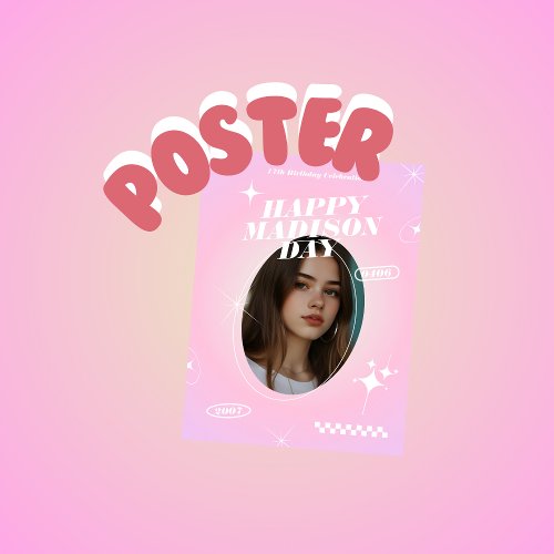 Kpop Idol Birthday Fancafe Style Poster