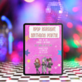 Korean Pop Music K-Pop Black Pink Birthday Party Invitation | Zazzle