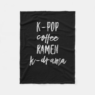 Kpop kdrama coffee ramen fleece blanket