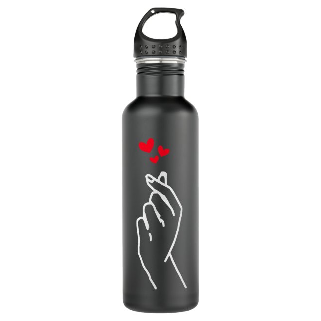 Kpop Korean Drama Merchandise K-pop Heart Merch Kd Stainless Steel Water Bottle (Front)