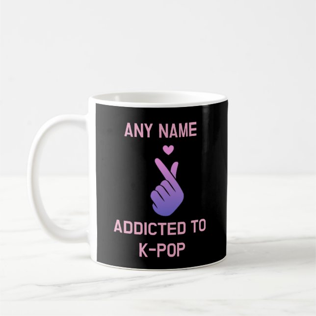 Kpop Mug Custom Korean Gift Addicted to K-Pop  (Left)