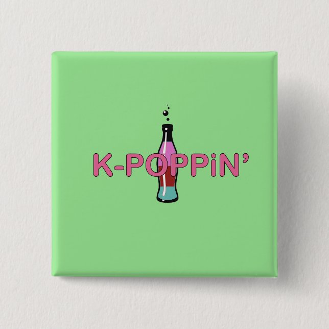 Kpoppin' Green Button (Front)