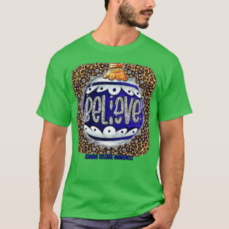 Krabbe Disease Awareness Believe Ornament Leopard  T-Shirt