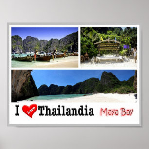 Krabi - Maya Bay - Thailand - I Love - Poster