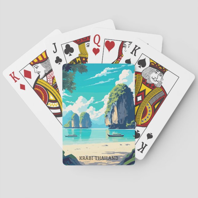 Krabi Thailand Beach Paradise Travel Poker Cards (Back)