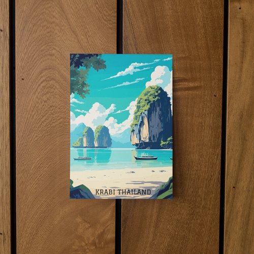 Krabi Thailand Beach Paradise Travel Postcard