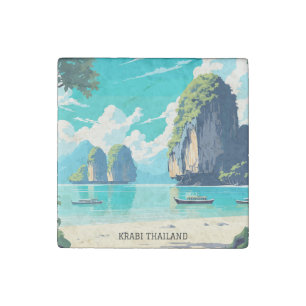 Krabi Thailand Beach Paradise Travel Stone Magnet