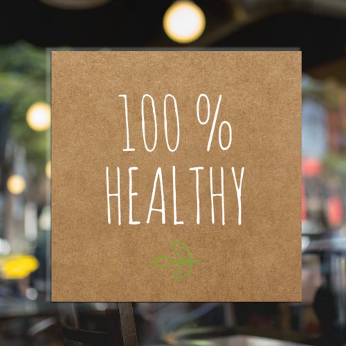 Kraft 100  Healthy  Healthy Food  Eco Green  Window Cling