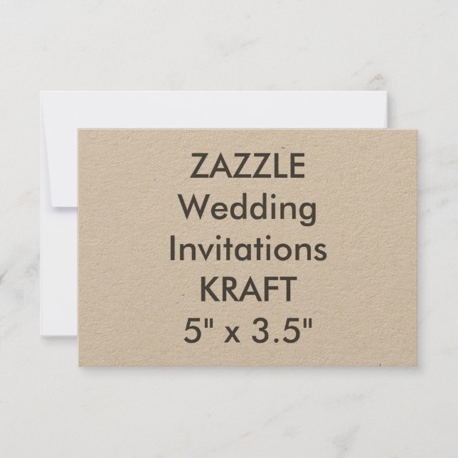 KRAFT 100lb 5” x 3.5" Wedding Invitations (Front)
