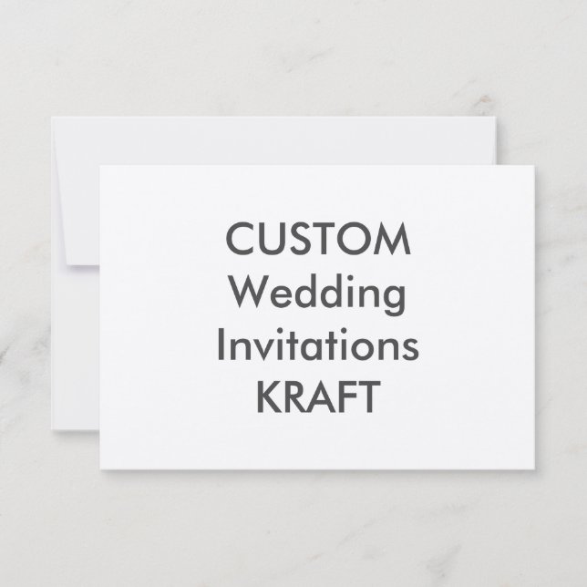 KRAFT 100lb 5” x 3.5" Wedding Invitations (Front)
