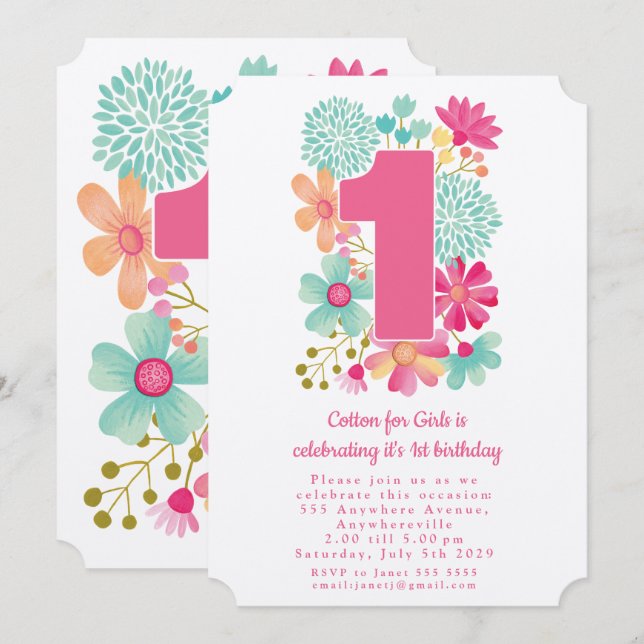 Kraft 1st Anniversary Birthday Company Party Invitation (Front/Back)
