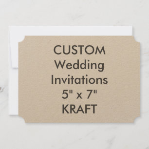 KRAFT 7" x 5" Ticket Wedding Invitations