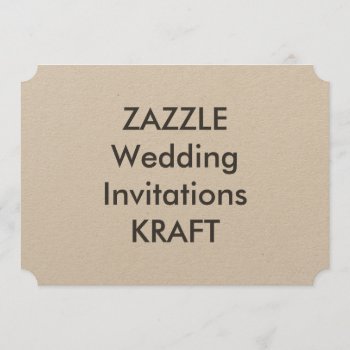 Kraft 7" X 5" Ticket Wedding Invitations by TheWeddingCollection at Zazzle