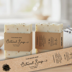 Kraft Add your logo Homemade Soap belly band label