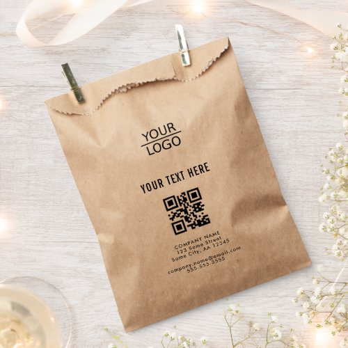 Kraft Add your Logo QR Code Custom Text Promotion Favor Bag