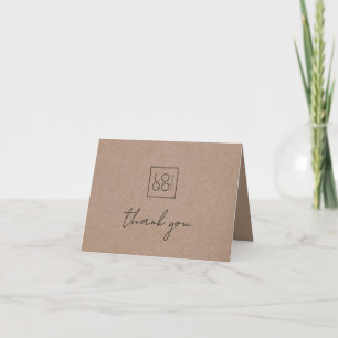 Kraft Add Your Own Custom Logo Business Company Letterpress Thank You Card