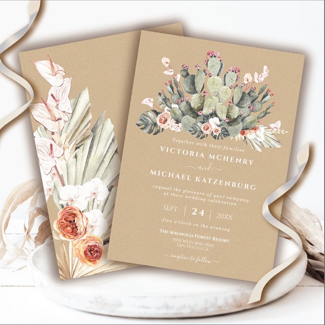 Kraft and Cactus Wedding invitations (Creator Uploaded)