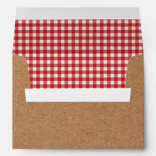 Kraft and Red Gingham Envelopes BBQ Picnic