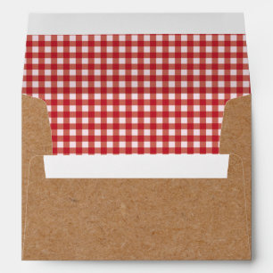 Kraft and Red Gingham Envelopes BBQ Picnic