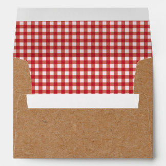 Kraft and Red Gingham Envelopes BBQ Picnic