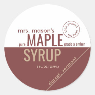 Kraft and Red Spring Season with Year Maple Syrup Classic Round Sticker