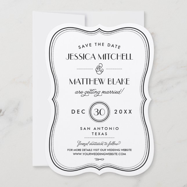 Kraft Art Deco Save the Date (Front)
