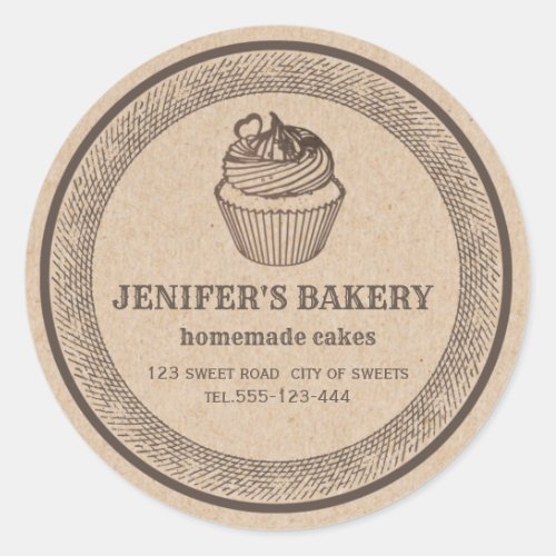 Kraft bakery Homemade cupcakes and sweets Classic Classic Round Sticker