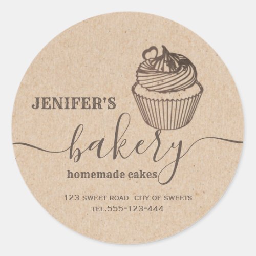 Kraft bakery Homemade cupcakes and sweets Classic Classic Round Sticker