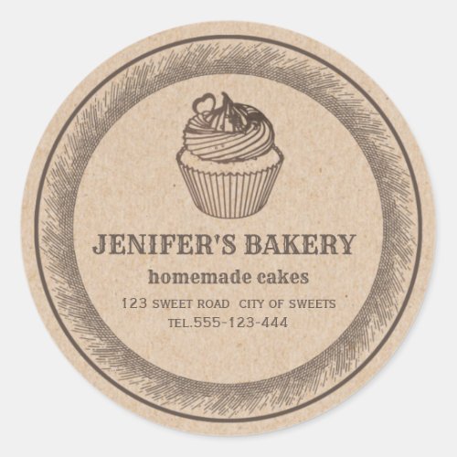Kraft bakery Homemade cupcakes and sweets Classic Classic Round Sticker